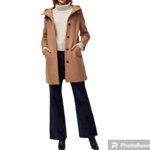 Aritza Babaton Wool Cashmere Blend Camel Wool Hoodie Coat Size S